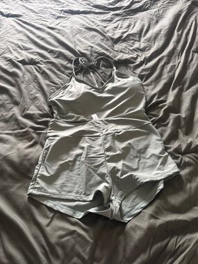 Sage Green Strappy Womens Swimming Suit